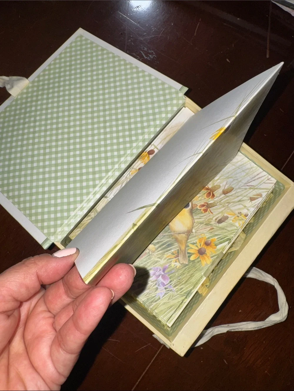 Hallmark Yellow Songbird Floral Notebook with Green Accents